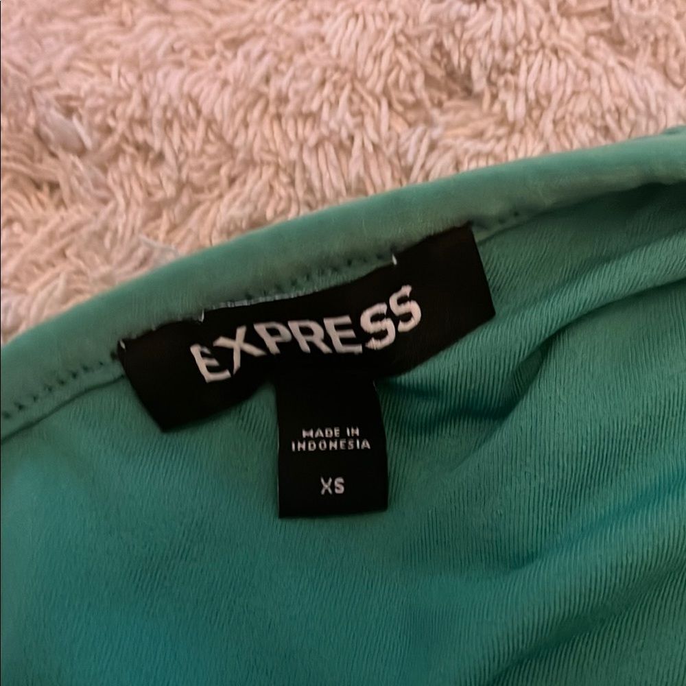Express Green One-Shoulder Top - Picture 2 of 6